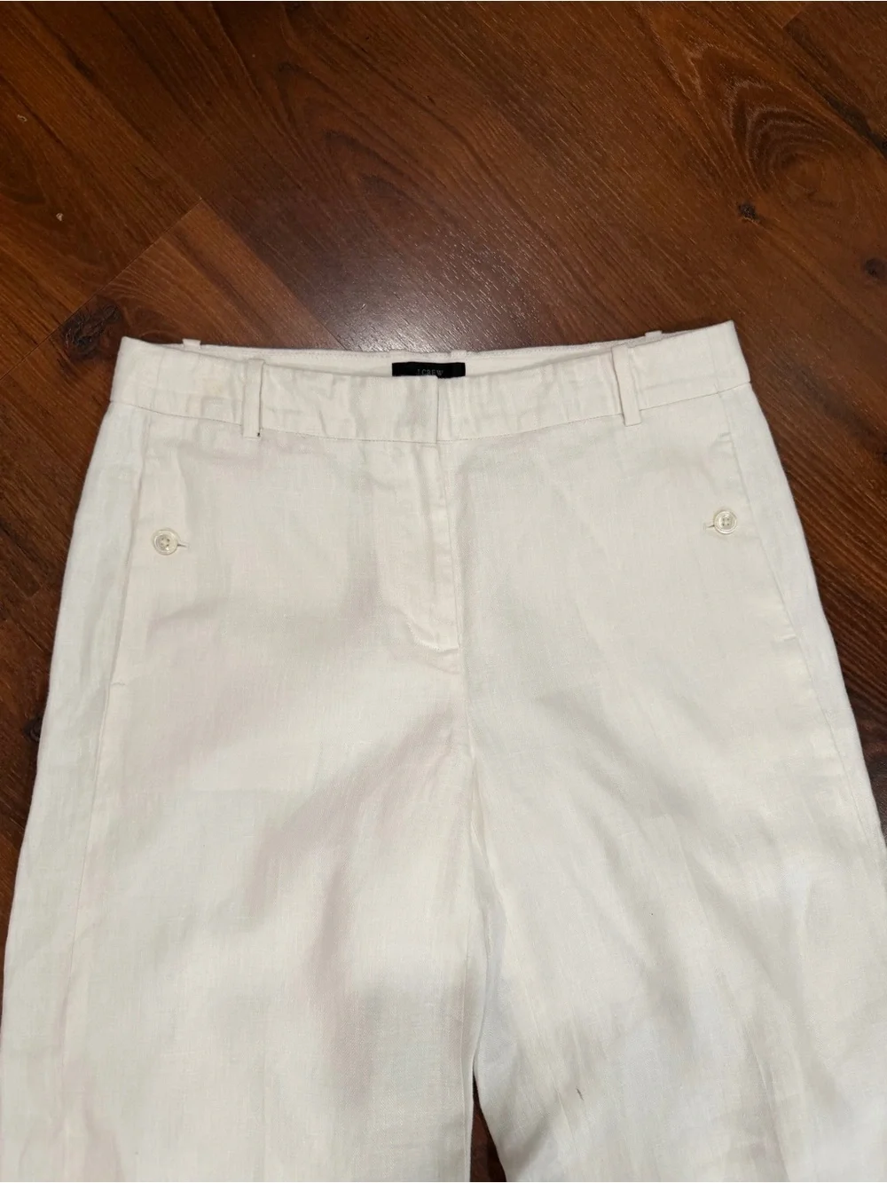 J.Crew Women’s Size 6 White Wide-Leg Dress Pants Trousers 100% linen